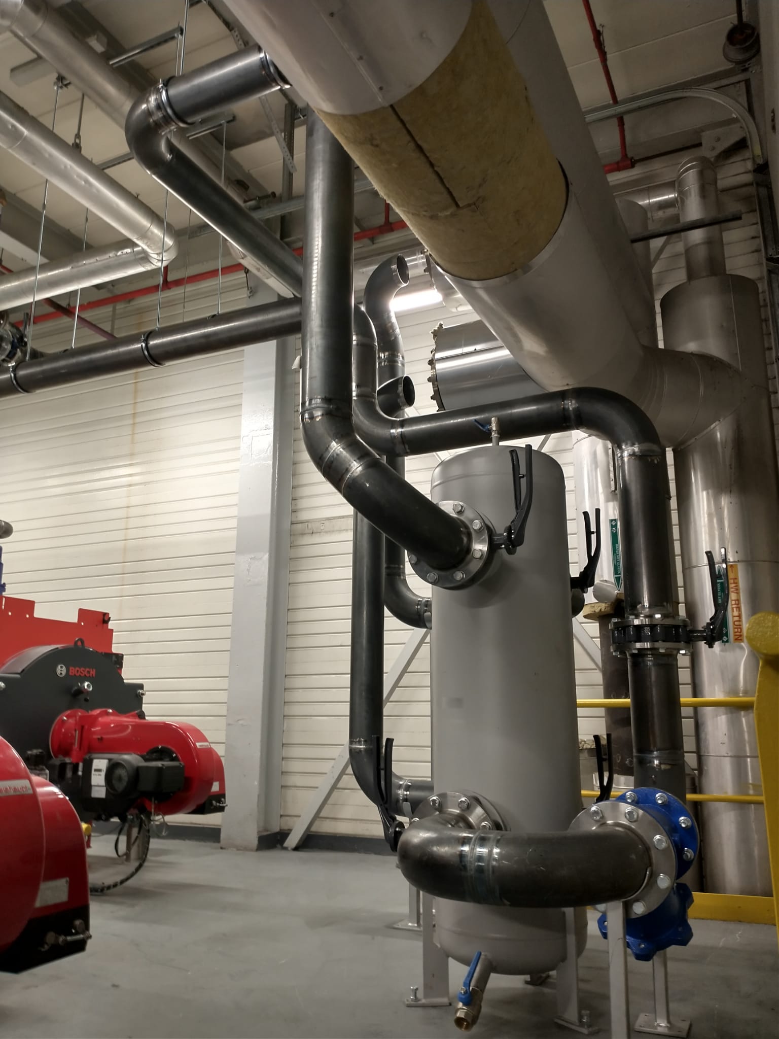 staalbuis aansluiting boilerhuis